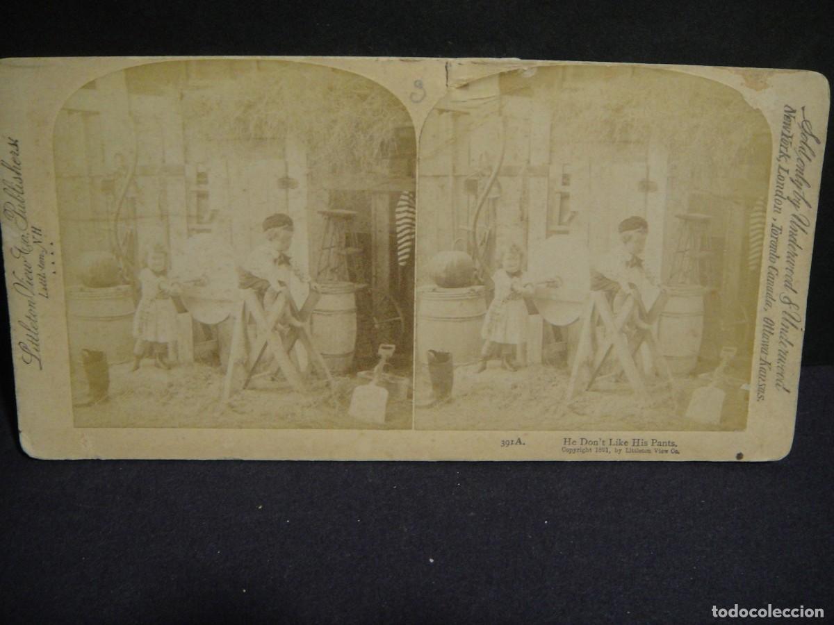 Fotograf&iacute;a antigua: no le gustan los pantalones - edita littleton view publishers , n&ordm;391A - a&ntilde;o 1891