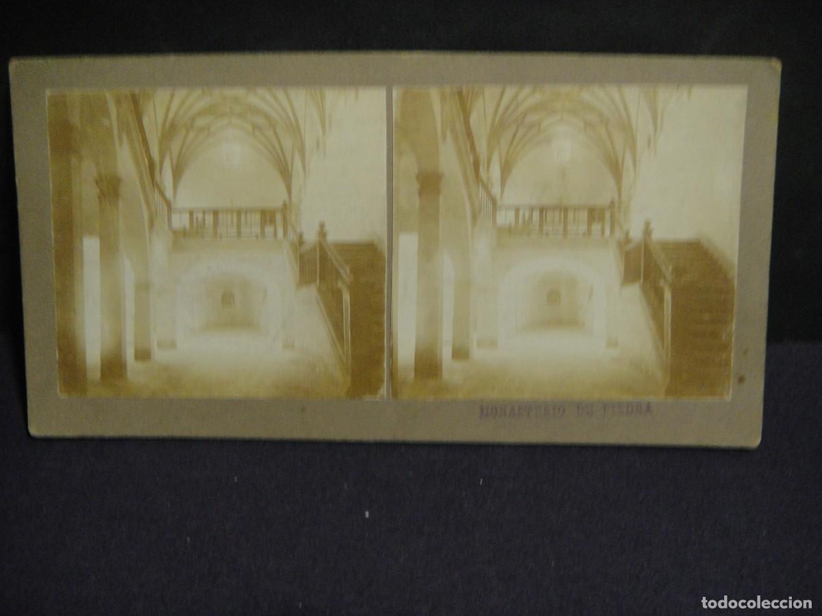 Fotograf&iacute;a antigua: monasterio de piedra - fotografia estereoscopia en albumina