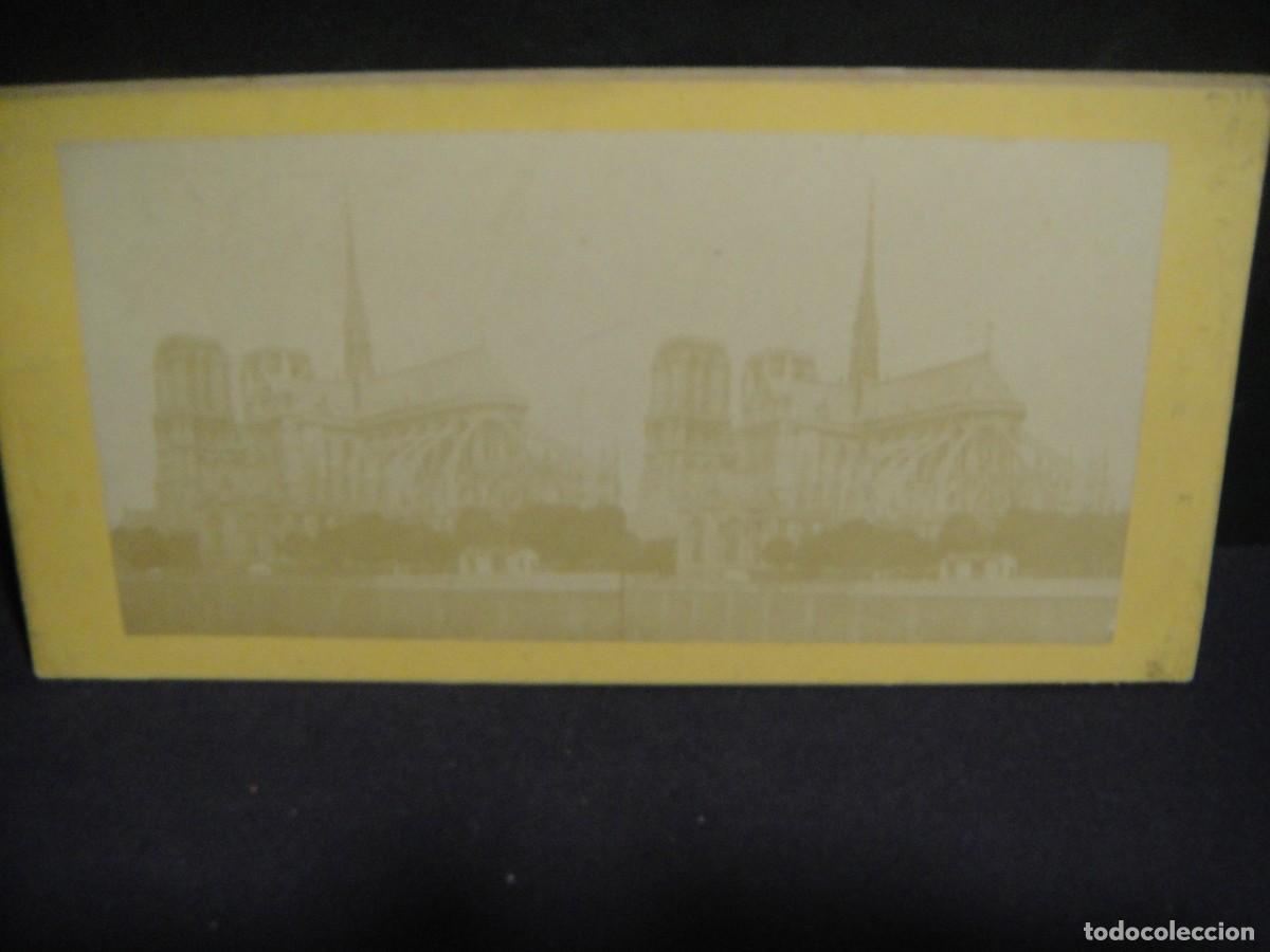 Fotograf&iacute;a antigua: catedral de notre dame , paris - fotografia estereoscopia