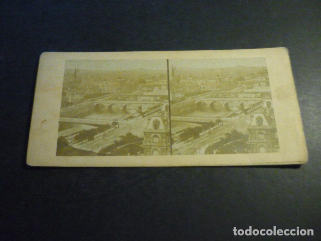 Alte Fotografie: PARIS VISTA ESTEREOSCOPICA SIGLO XIX ALBUMINA 8 X 17,5 CM
