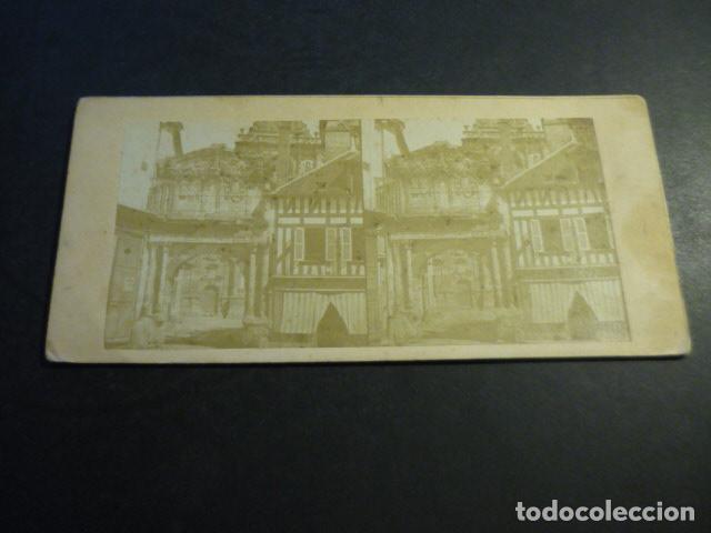 Alte Fotografie: AUXERRE FRANCIA VISTA ESTEREOSCOPICA SIGLO XIX ALBUMINA 8 X 17,5 CM