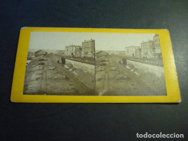Fotograf&iacute;a antigua: BURDEOS FRANCIA VISTA ESTEREOSCOPICA SIGLO XIX ALBUMINA 8 X 17,5 CM
