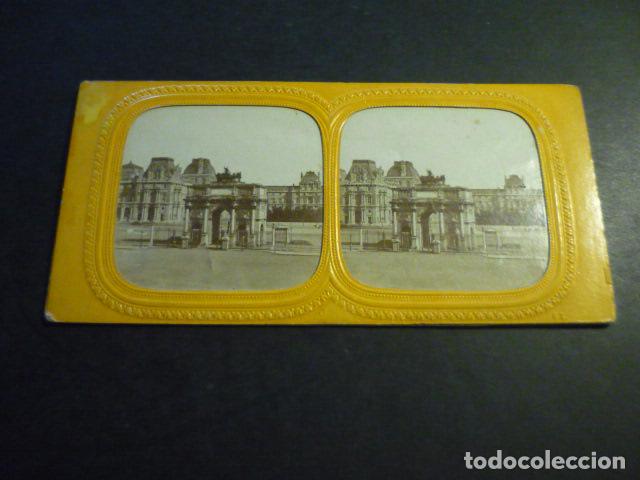 Fotograf&iacute;a antigua: PARIS FRANCIA VISTA ESTEREOSCOPICA SIGLO XIX ALBUMINA TISSUE TRANSPARENTE 8 X 17,5 CM