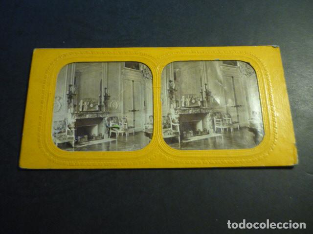 Fotograf&iacute;a antigua: VERSALLES FRANCIA VISTA ESTEREOSCOPICA SIGLO XIX ALBUMINA TISSUE TRANSPARENTE 8 X 17,5 CM