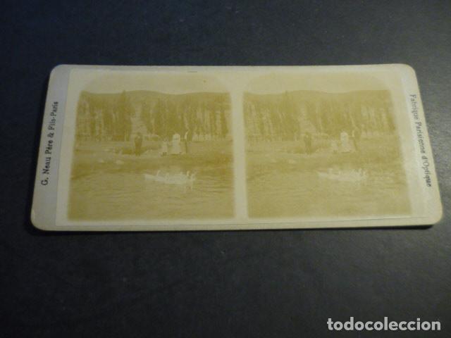 Fotograf&iacute;a antigua: ASTURIAS PARQUE EN LA MONTA&Ntilde;A VISTA ESTEREOSCOPICA 8 X 17,5 CM