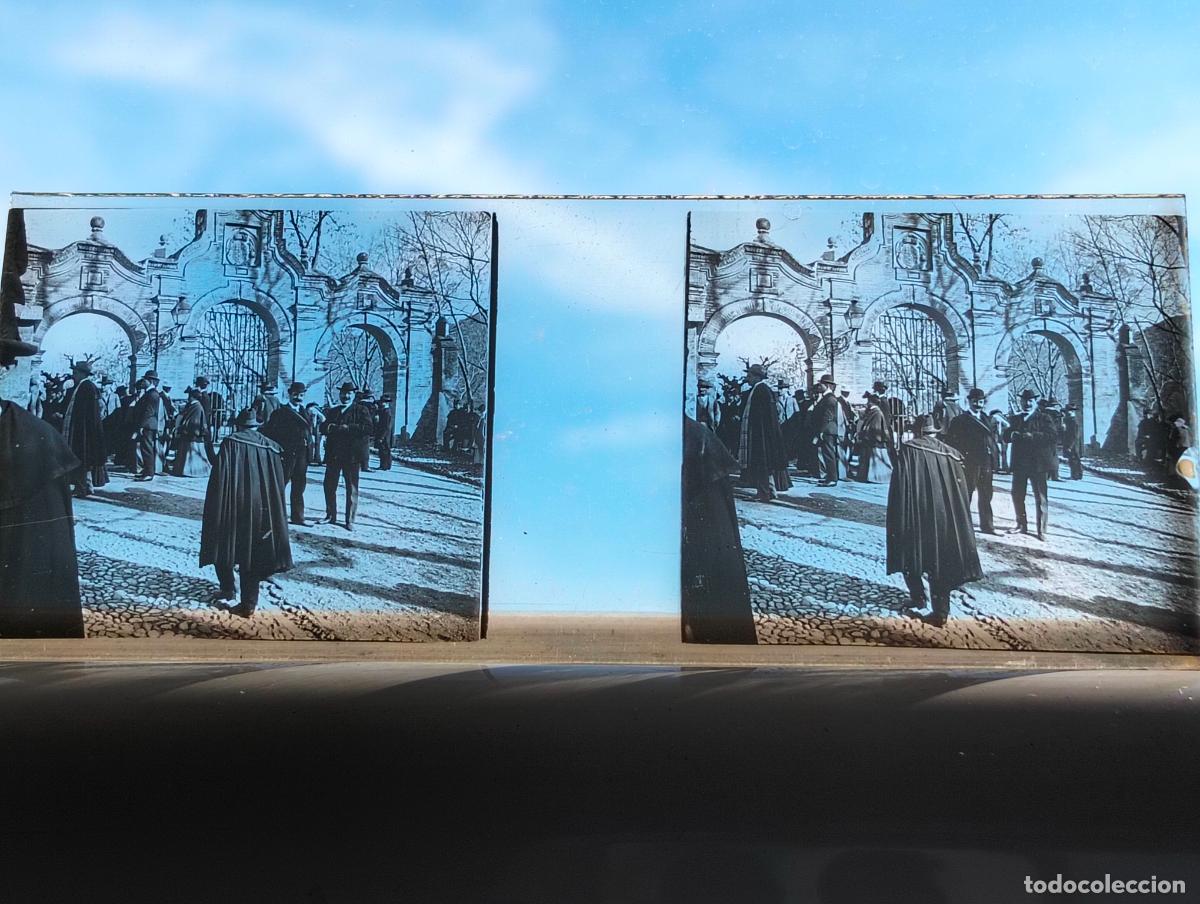 Antique Photography: GRANADA ABADIA DEL SACROMONTE VISTA ESTEREOCOPICA EN CRISTAL 4 X 10,5 CM