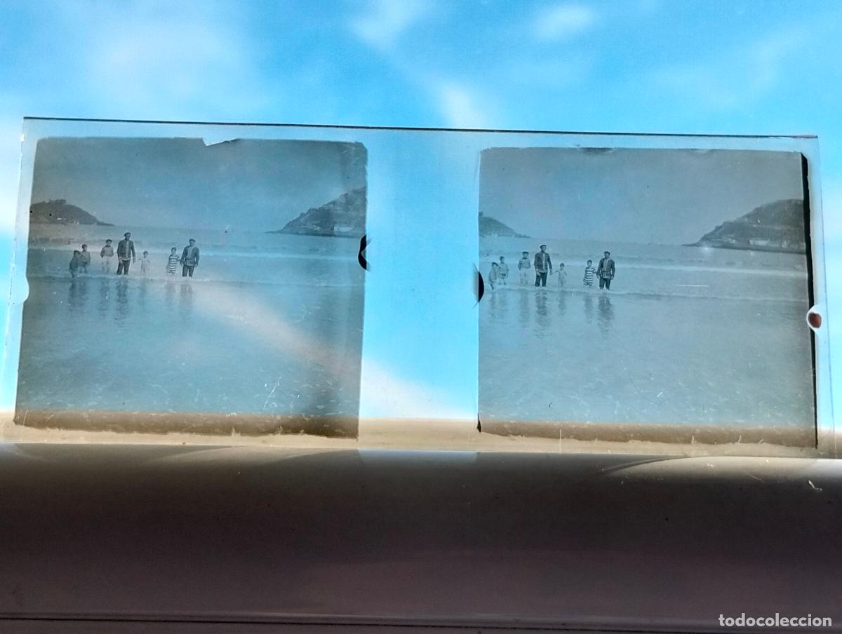 Photographie ancienne: SAN SEBASTIAN VISTA ESTEREOCOPICA EN CRISTAL 4 X 10,5 CM