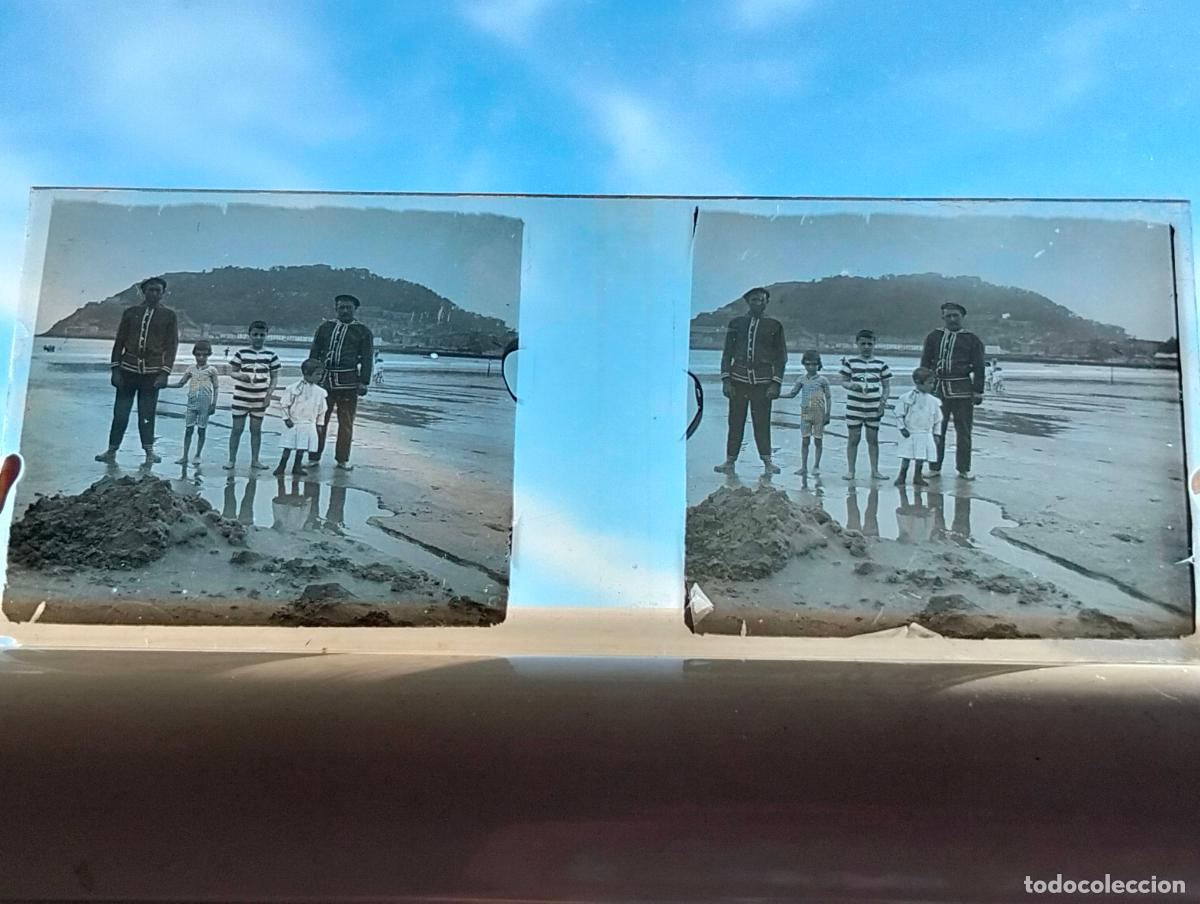 Antique Photography: SAN SEBASTIAN VISTA ESTEREOCOPICA EN CRISTAL 4 X 10,5 CM