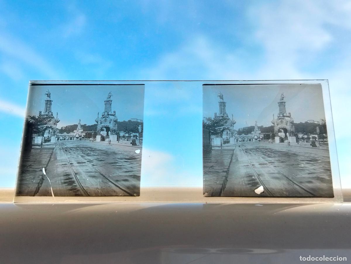 Photographie ancienne: SAN SEBASTIAN VISTA ESTEREOCOPICA EN CRISTAL 4 X 10,5 CM