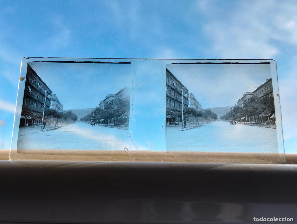 Fotograf&iacute;a antigua: SAN SEBASTIAN VISTA ESTEREOCOPICA EN CRISTAL 4 X 10,5 CM