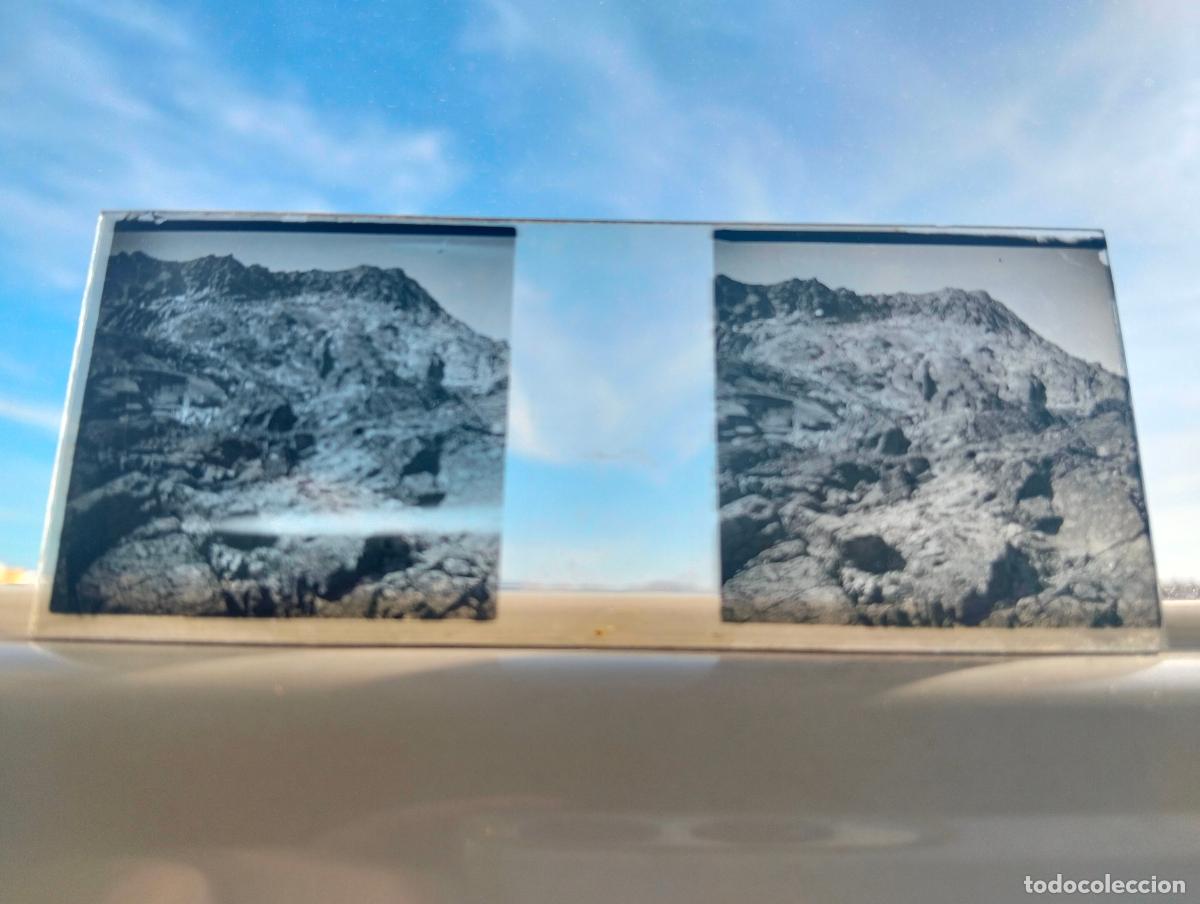 Fotograf&iacute;a antigua: SIERRA DE BEJAR CANDELARIO SALAMANCA VISTA ESTEREOCOPICA EN CRISTAL 4 X 10,5 CM