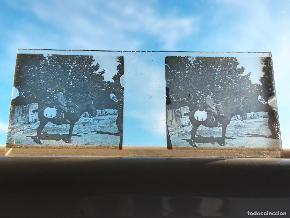 Fotograf&iacute;a antigua: CANDELARIO SALAMANCA VISTA ESTEREOCOPICA EN CRISTAL 4 X 10,5 CM