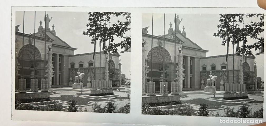 Fotograf&iacute;a antigua: PAEQUE de Montjuich, Barcelona. Colecci&oacute;n de 9 negativos estereosc&oacute;picos en cristal de 13 x 5,5 cm.