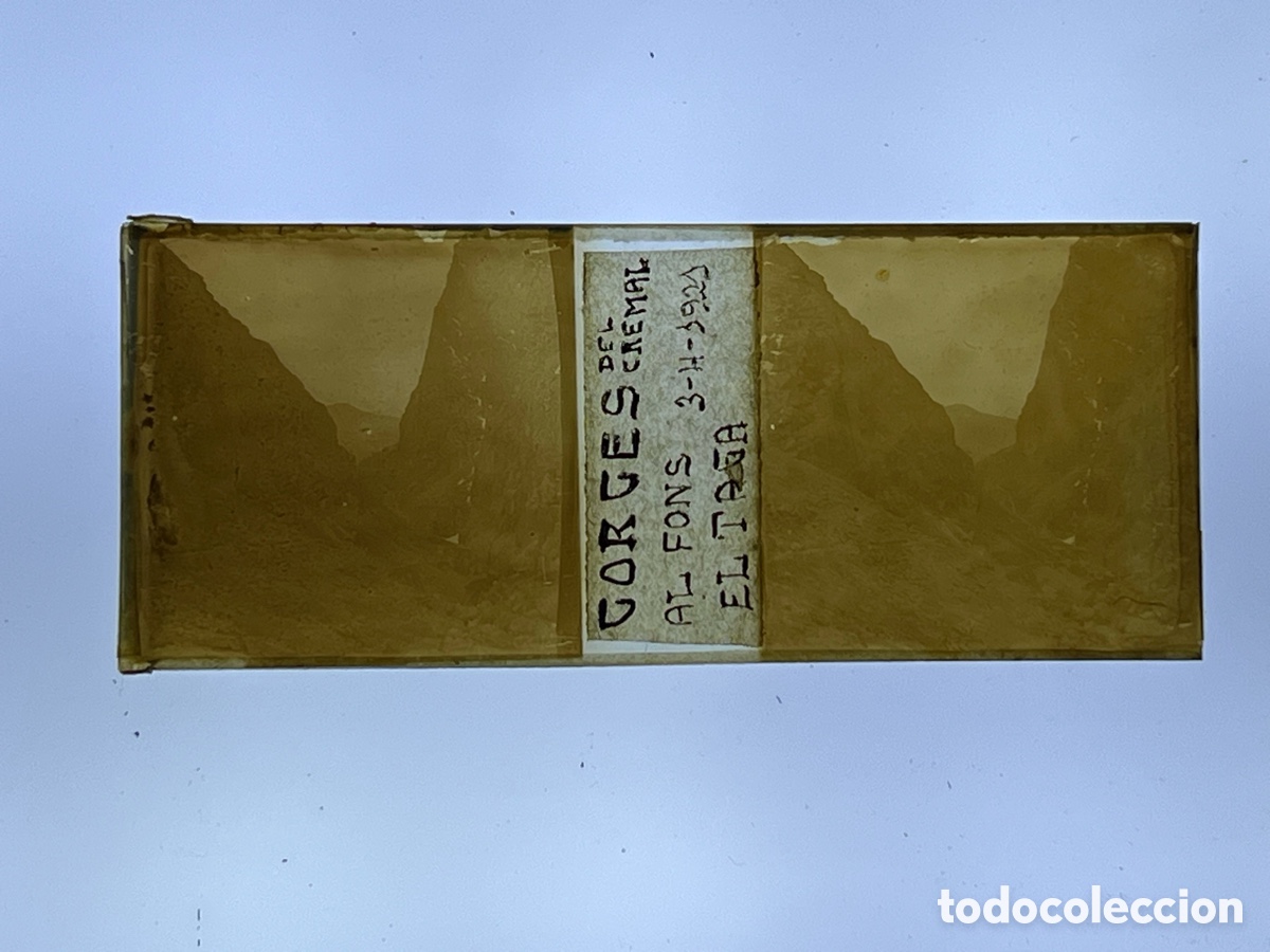 Fotograf&iacute;a antigua: NURIA (Gerona) Cristal Estereosc&oacute;pico GORGES DEL CREMAL AL FONS EL TAGA (a.1921)