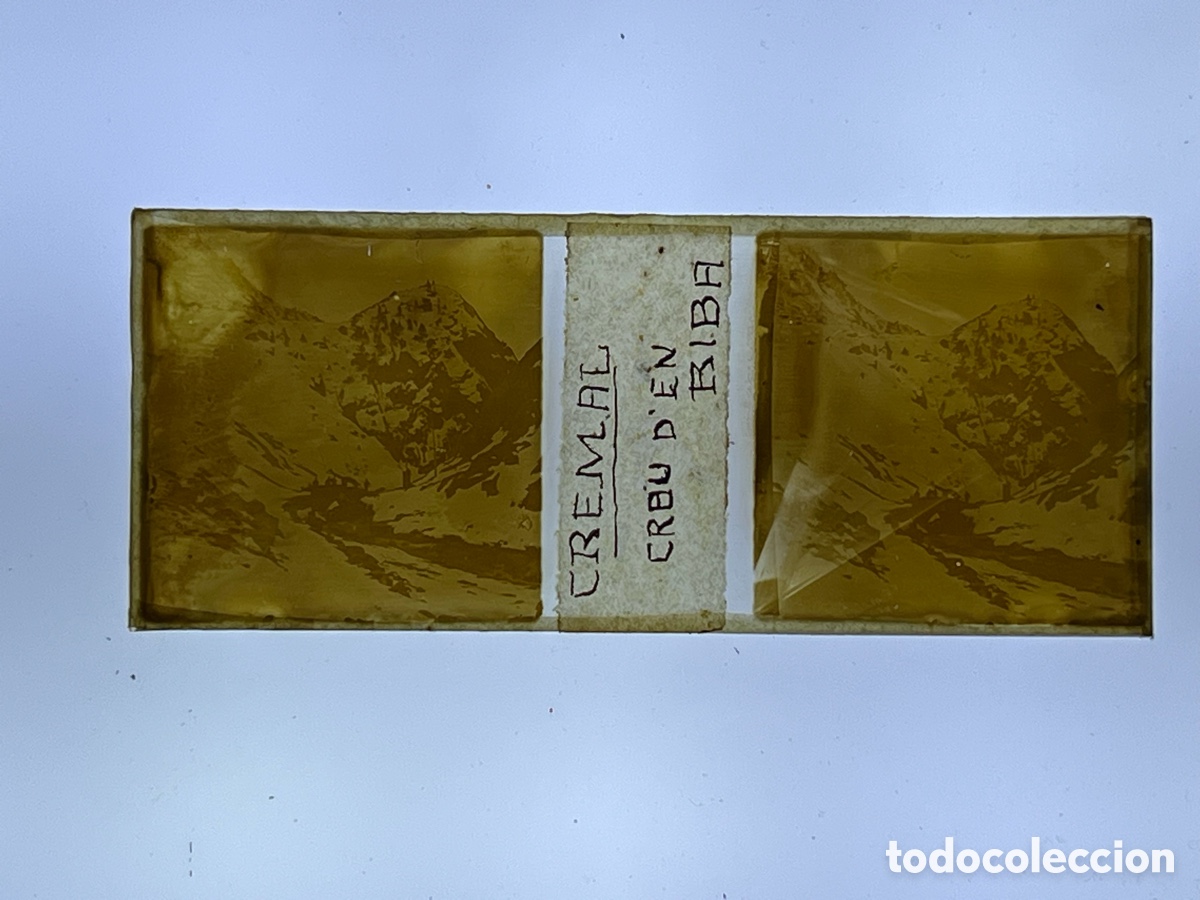 Fotograf&iacute;a antigua: NURIA (Gerona) Cristal Estereosc&oacute;pico CREMAL&hellip; CREU D&rsquo;EN RIBA&hellip;. (a.1921)
