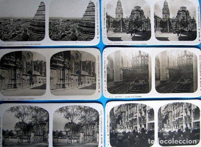 Fotograf&iacute;a antigua: EL TURISMO PR&Aacute;CTICO. SERIE COMPLETA: 12 VISTAS ESTEREOSC&Oacute;PICAS DE MURCIA. A. MART&Iacute;N, EDITOR, S/F