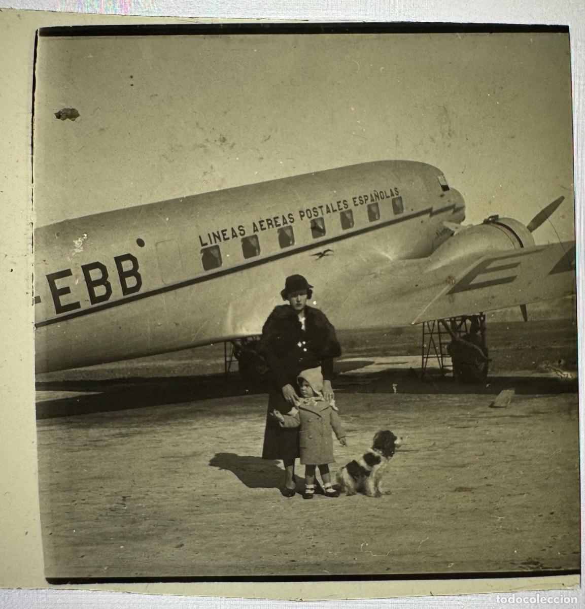 Fotograf&iacute;a antigua: FOTOGRAF&Iacute;A ESTEREOSC&Oacute;PICA AVI&Oacute;N AC-EBB BARAJAS - AEROPUERTO -L&Iacute;NEAS A&Eacute;REAS POSTALES ESPA&Ntilde;OLAS -A1936