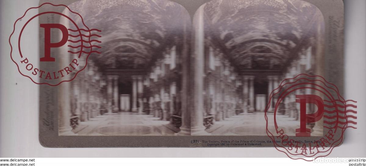 Fotograf&iacute;a antigua: ITALY ITALIA PALACE PRINCE OF COLONNA OLDEST ROMAN FAMILY ROME st&eacute;r&eacute;oscopique st&eacute;r&eacute;oscope carte ph