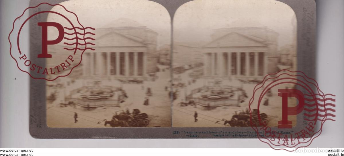 Fotograf&iacute;a antigua: ITALY ITALIA SANCTUARY AND HOME OF ART AND PIETY ROME UNDERWOOD st&eacute;r&eacute;oscopique st&eacute;r&eacute;oscope carte p