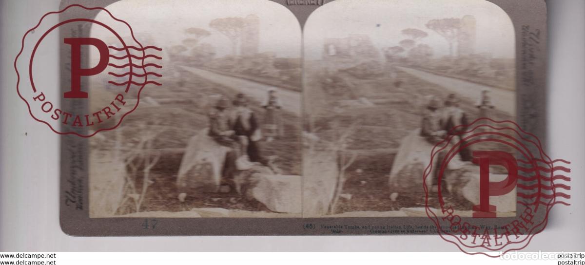 Fotograf&iacute;a antigua: ITALY ITALIA ROME st&eacute;r&eacute;oscopique st&eacute;r&eacute;oscope carte photo st&eacute;r&eacute;o