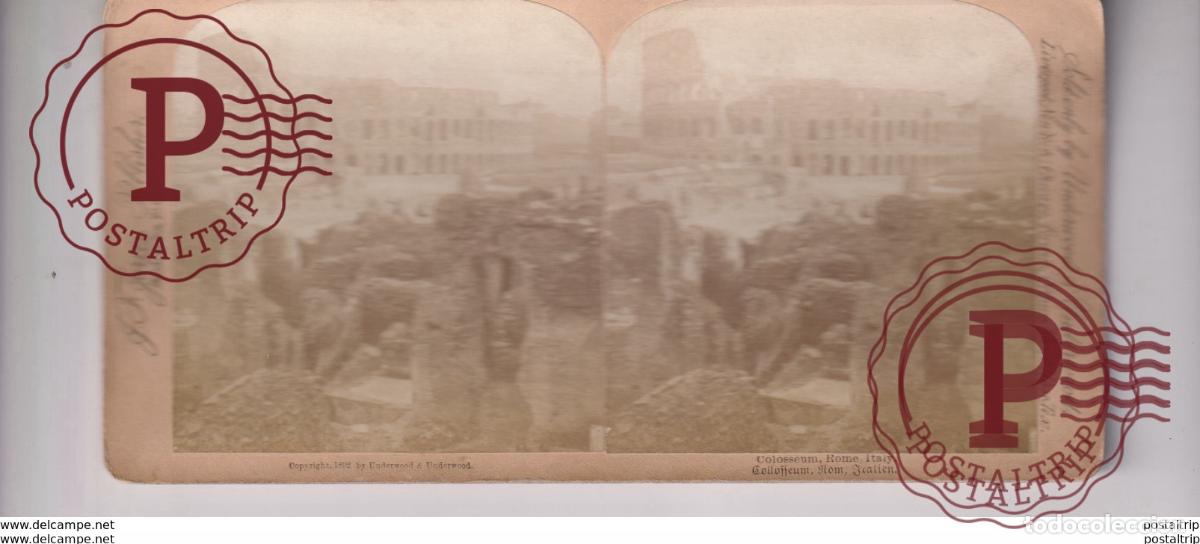 Fotograf&iacute;a antigua: ITALY ITALIA COLOSSEUM ROME st&eacute;r&eacute;oscopique st&eacute;r&eacute;oscope carte photo st&eacute;r&eacute;o
