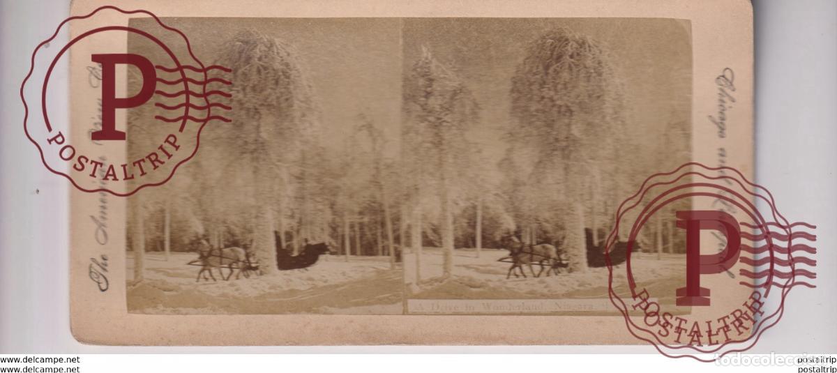 Photographie ancienne: A DRIVE IN WONDERLAND NIAGARA FALLS st&eacute;r&eacute;oscopique st&eacute;r&eacute;oscope carte photo st&eacute;r&eacute;o