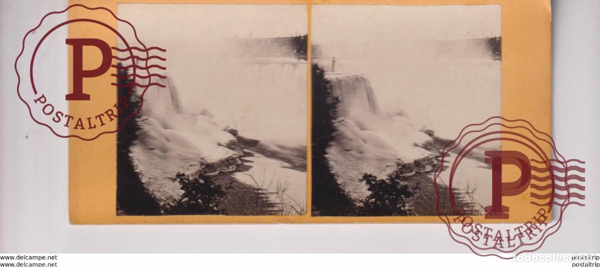 Fotograf&iacute;a antigua: HORSE SHOE FALLS NIAGARA FALLS st&eacute;r&eacute;oscopique st&eacute;r&eacute;oscope carte photo st&eacute;r&eacute;o