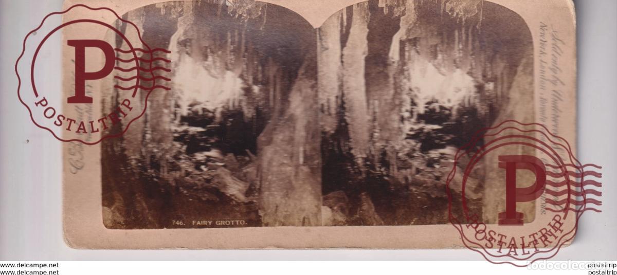 Fotograf&iacute;a antigua: FAIRY GROTTO USA NIAGARA FALLS st&eacute;r&eacute;oscopique st&eacute;r&eacute;oscope carte photo st&eacute;r&eacute;o