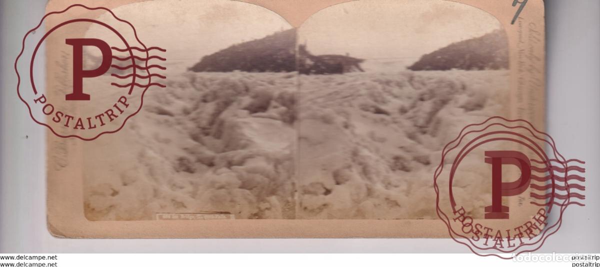 Fotograf&iacute;a antigua: ICE BRIDGE NIAGARA FALLS st&eacute;r&eacute;oscopique st&eacute;r&eacute;oscope carte photo st&eacute;r&eacute;o