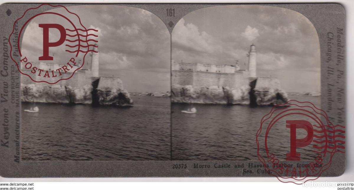 Fotograf&iacute;a antigua: CUBA. MORRO CASTLE AND HAVANA HARBOR FROM THE SEA. - KEYSTONE VIEW COMPANY. ESTEREOSCOPICA SUDAMERIC
