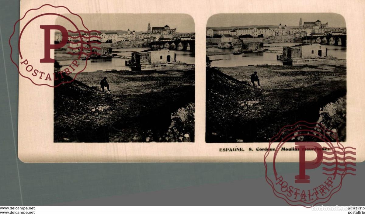 Alte Fotografie: ESPA&Ntilde;A SPAIN. CORDOBA. MOLINOS ARABES. ESTEREOSCOPICAS.