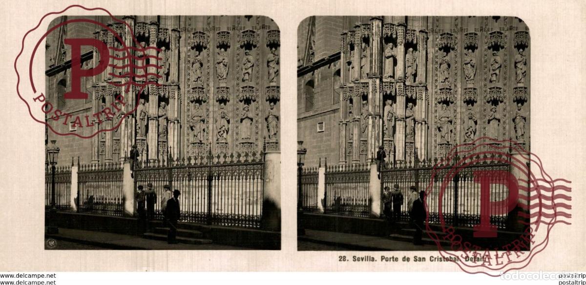 Alte Fotografie: ESPA&Ntilde;A SPAIN. SEVILLA. PUERTA DE SAN CRISTOBAL. DETALLE.