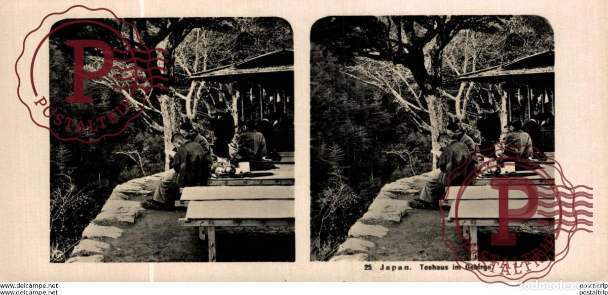 Fotograf&iacute;a antigua: JAPAN. JAPON. TEEHAUS IM GEBIRGE. ESTEREOSCOPICA - ST&Eacute;R&Eacute;OSCOPIQUE - STEREOSCOPIC