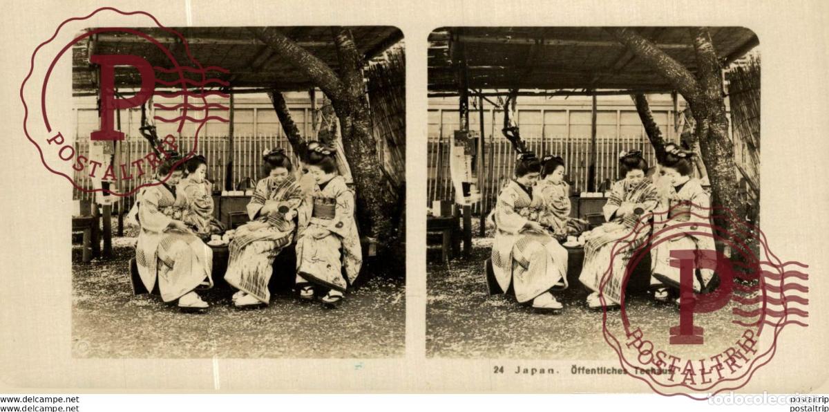 Fotograf&iacute;a antigua: JAPAN. JAPON. OFFENTLICHES TEEHAUS. ESTEREOSCOPICA - ST&Eacute;R&Eacute;OSCOPIQUE - STEREOSCOPIC