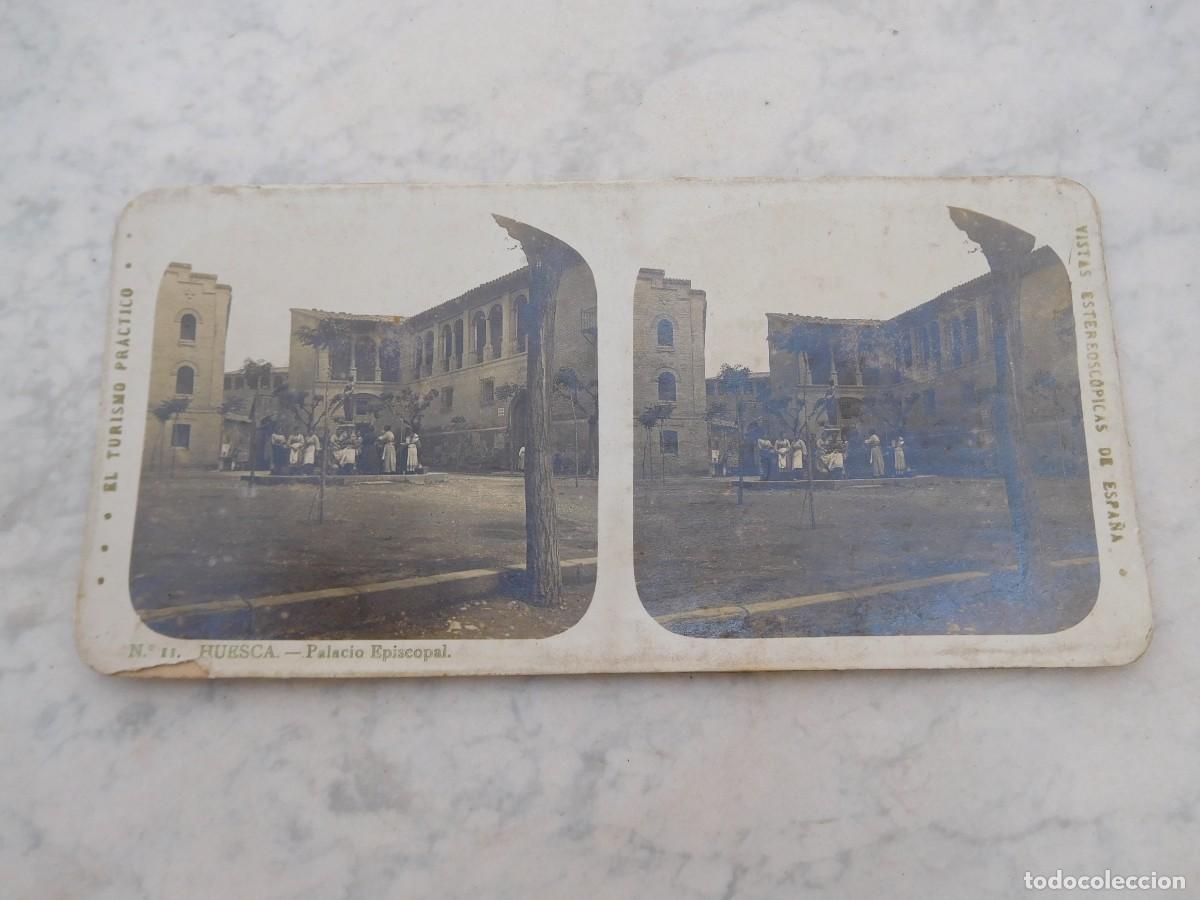Fotograf&iacute;a antigua: Fotograf&iacute;a estereoscopica Huesca. Palacio episcopal