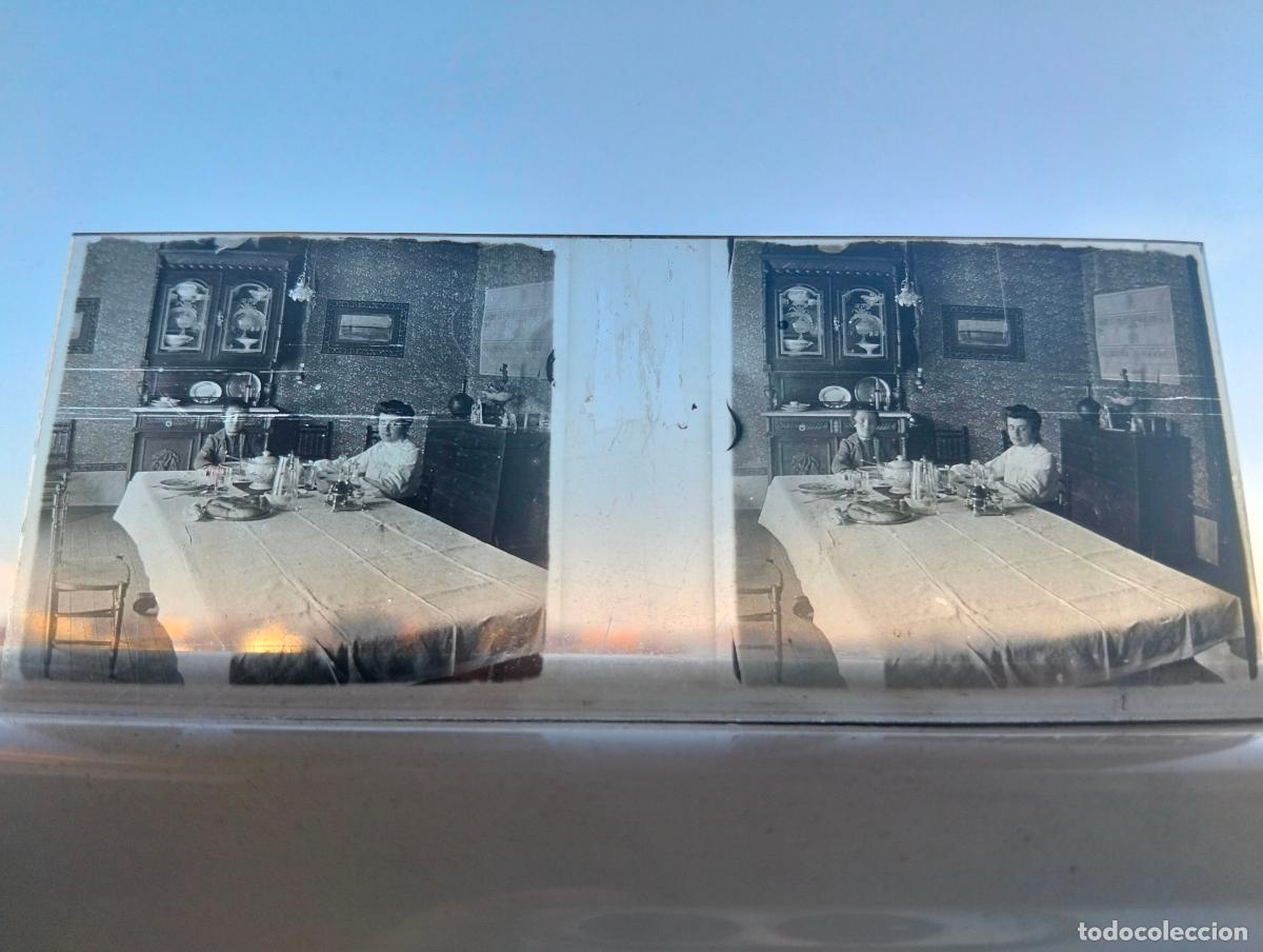 Fotograf&iacute;a antigua: CANDELARIO SALAMANCA VISTA ESTEREOCOPICA EN CRISTAL 4 X 10,5 CM