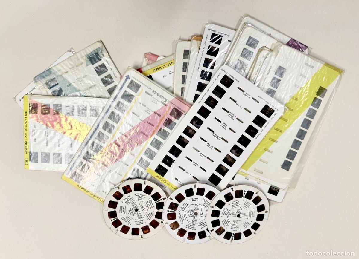 Fotograf&iacute;a antigua: L&aacute;minas para visor estereosc&oacute;pico 23 rectangulares y 3 redondas