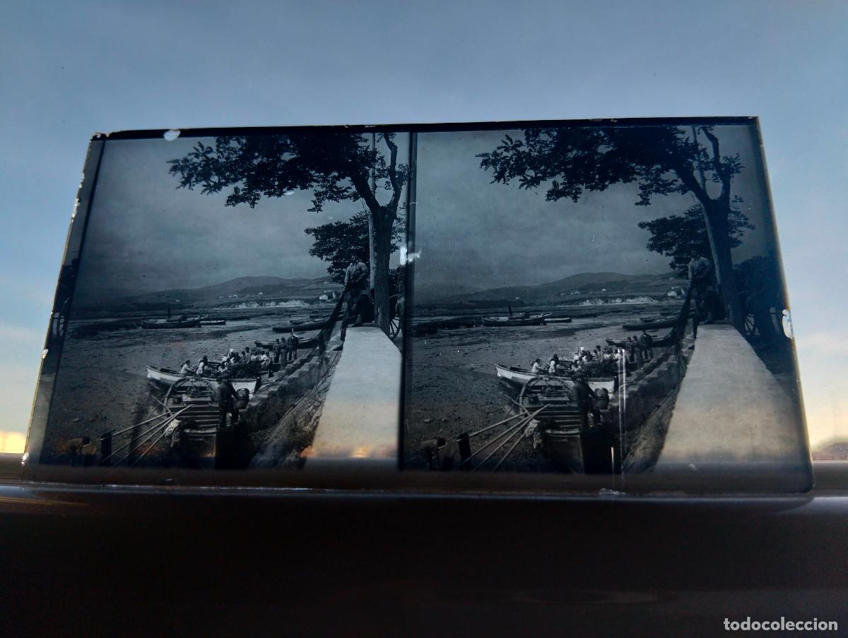 Fotograf&iacute;a antigua: SANTURCE VIZCAYA VISTA ESTEREOSCOPICA EN CRISTAL 6 X 13 CM