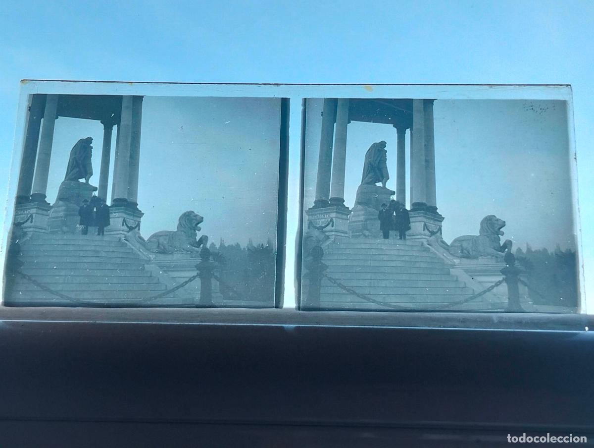 Fotograf&iacute;a antigua: MADRID VISTA ESTEREOSCOPICA EN CRISTAL 6 X 13 CM