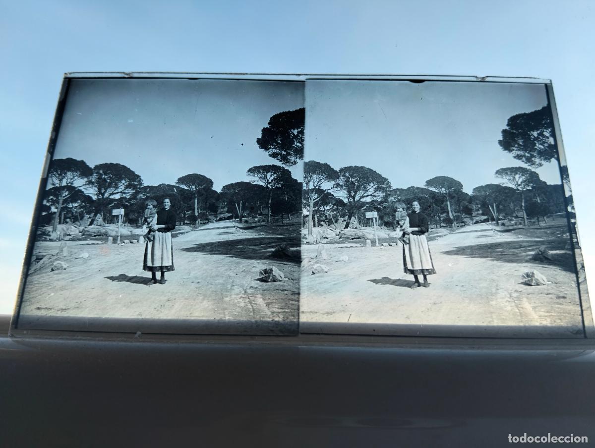 Fotograf&iacute;a antigua: CHAMARTIN DE LA ROSA MADRID VISTA ESTEREOSCOPICA EN CRISTAL 6 X 13 CM