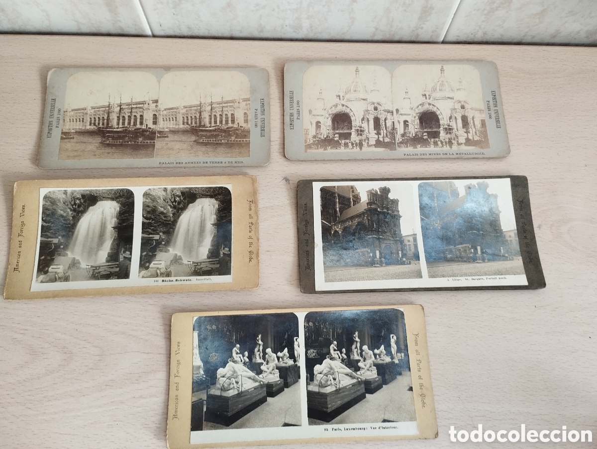Fotograf&iacute;a antigua: FOTOS ESTEREOSC&Oacute;PICAS PARIS 1900 EXP.UNIVERSAL Y OTROS &Ntilde;OTE DE 5 UNIDADES