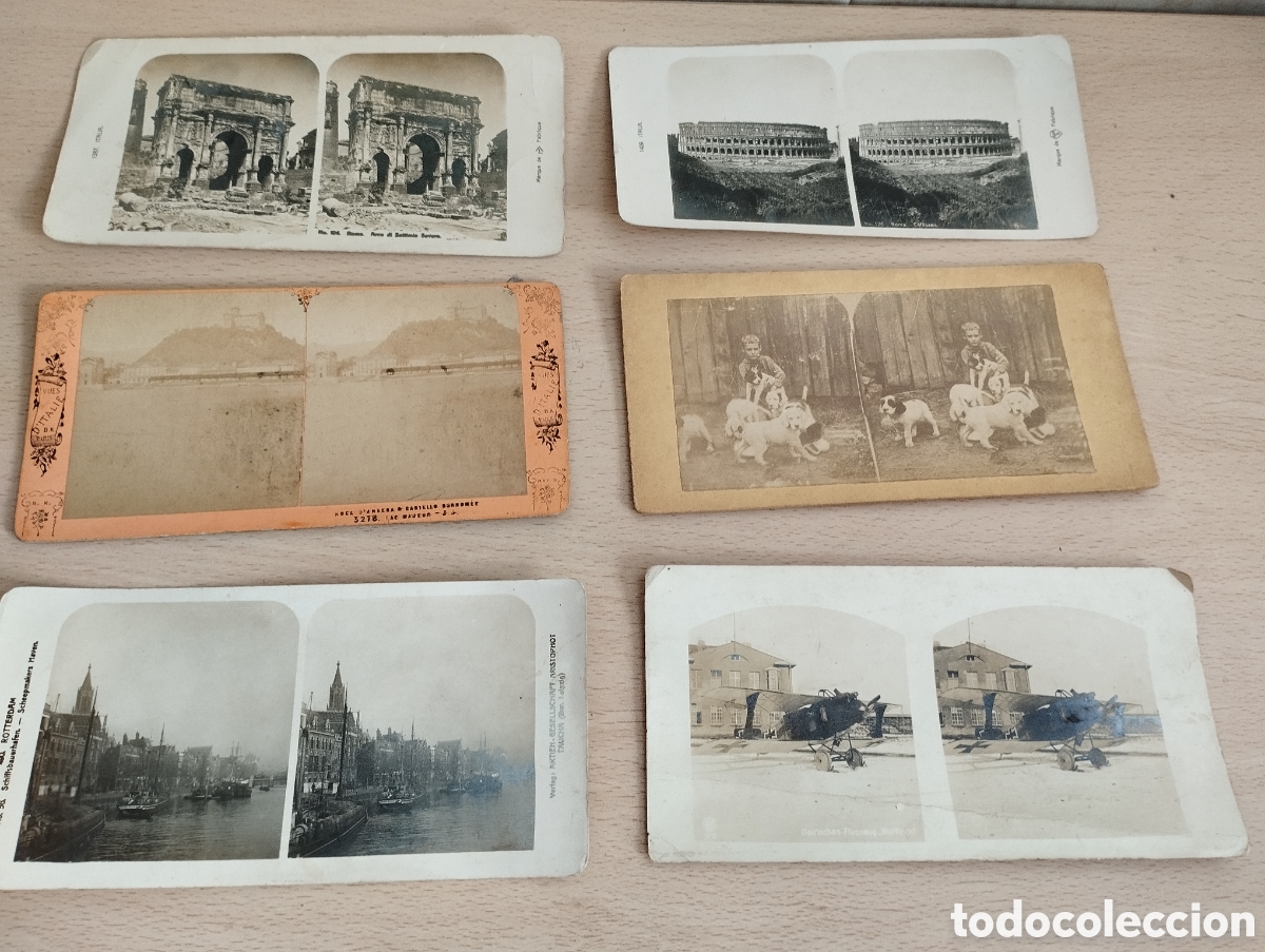 Fotograf&iacute;a antigua: FOTOS ESTEREOSC&Oacute;PICAS ITALIA Y OTROS LOTE DE 6 UNIDADES
