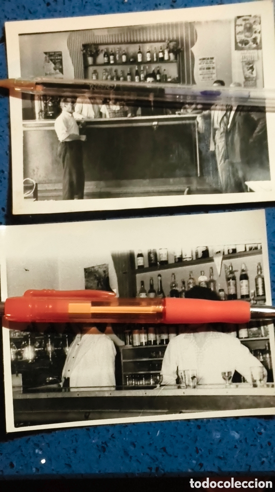 Fotograf&iacute;a antigua: 2 antiguas fotos del bar Sevilla de Belchite Zaragoza
