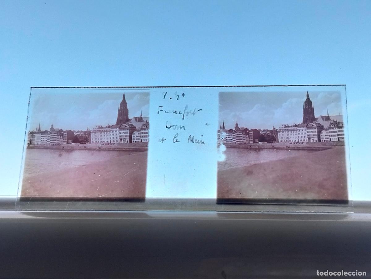 Fotograf&iacute;a antigua: FRANKFURT ALEMANIA VISTA ESTEREOSCOPICA EN CRISTAL 4,5 X 10,5 CM