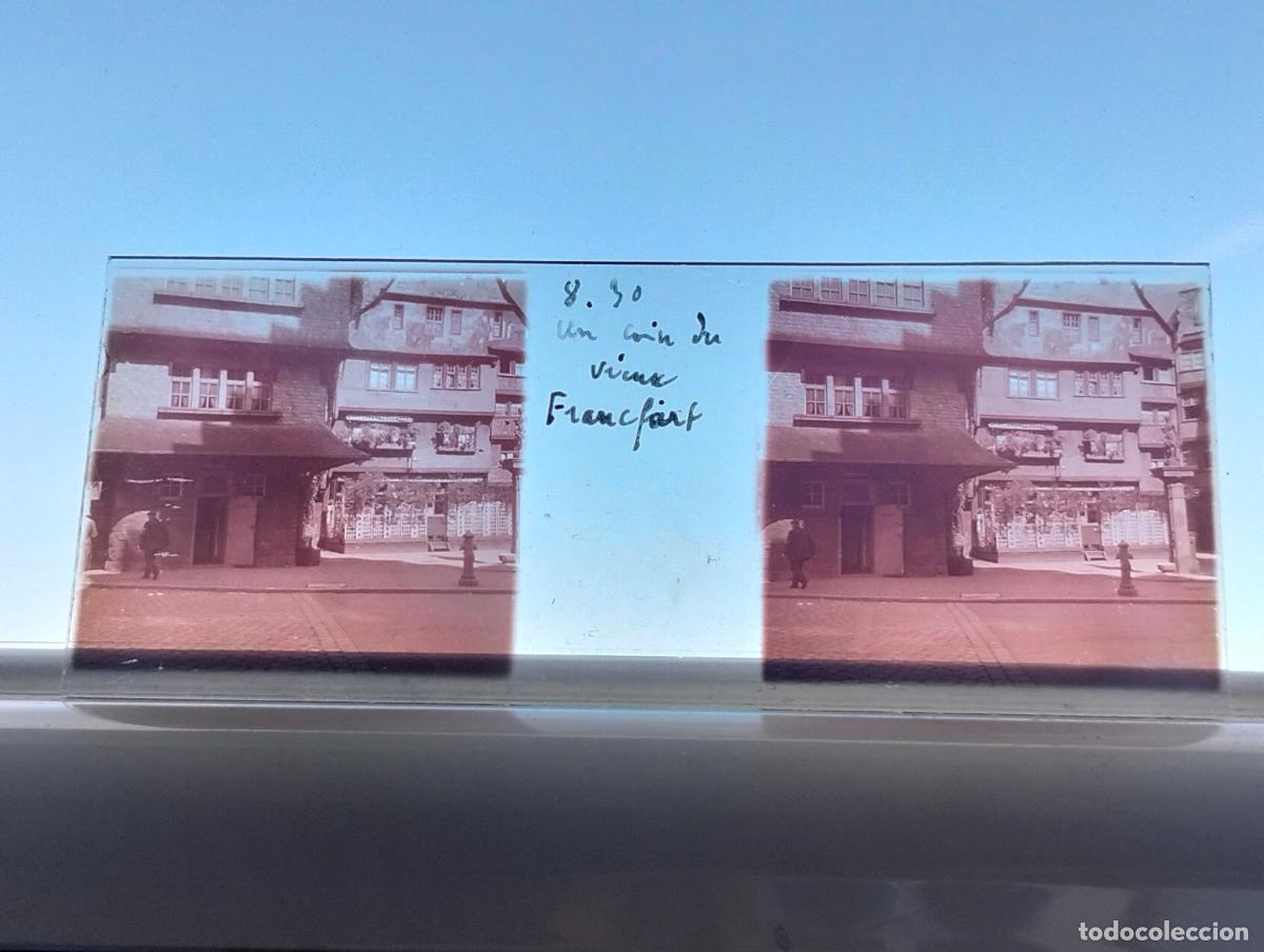 Fotograf&iacute;a antigua: FRANKFURT ALEMANIA VISTA ESTEREOSCOPICA EN CRISTAL 4,5 X 10,5 CM