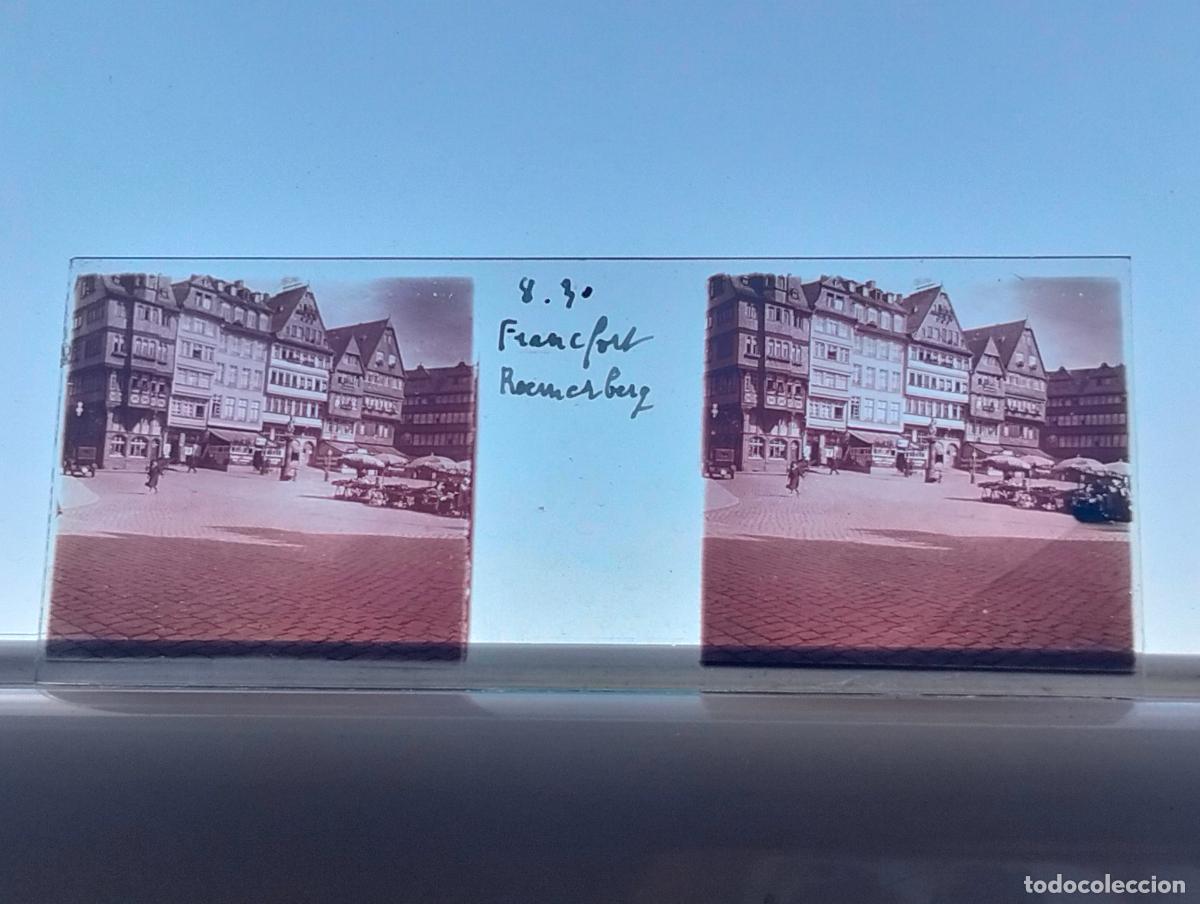 Fotograf&iacute;a antigua: FRANKFURT ALEMANIA VISTA ESTEREOSCOPICA EN CRISTAL 4,5 X 10,5 CM