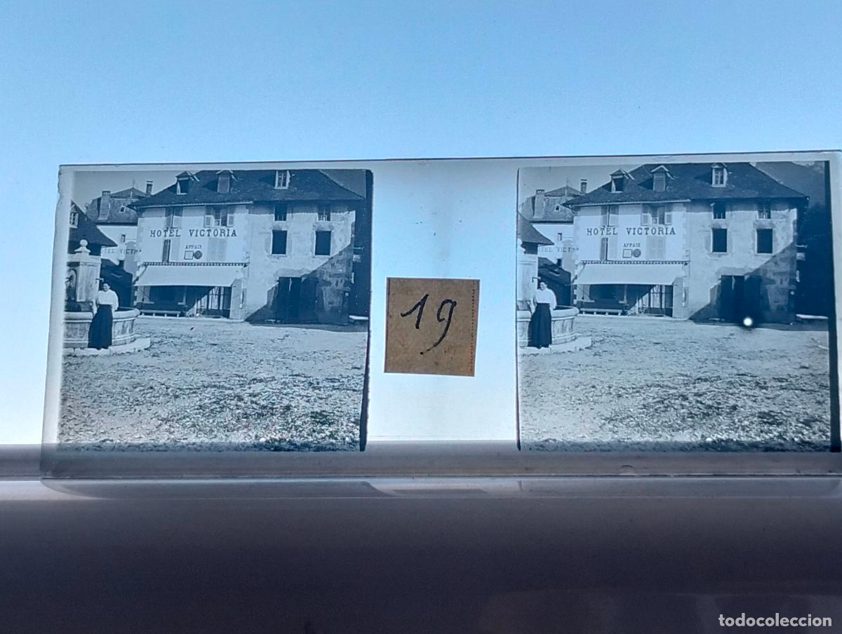 Fotograf&iacute;a antigua: SUIZA VISTA ESTEREOSCOPICA EN CRISTAL 4,5 X 10,5 CM