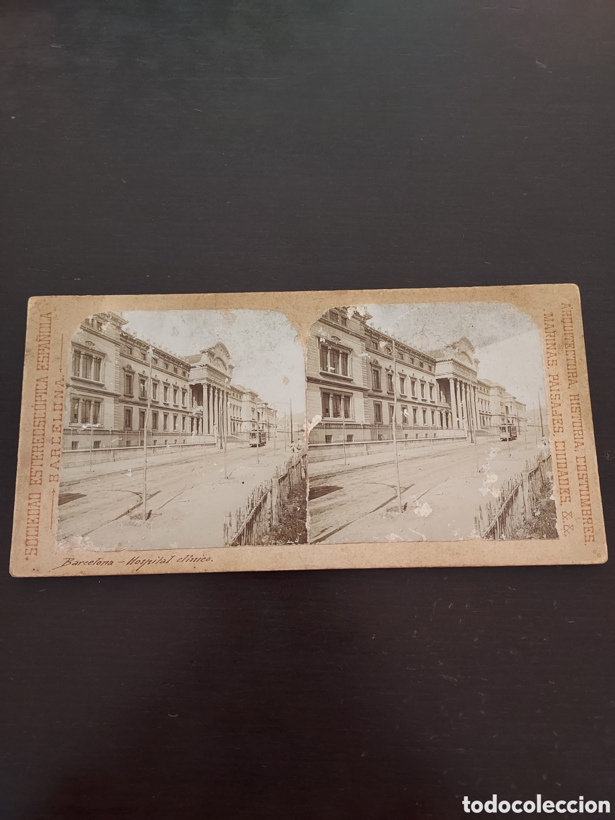 Fotograf&iacute;a antigua: Tarjeta estereosc&oacute;pica - Hospital Cl&iacute;nico Barcelona