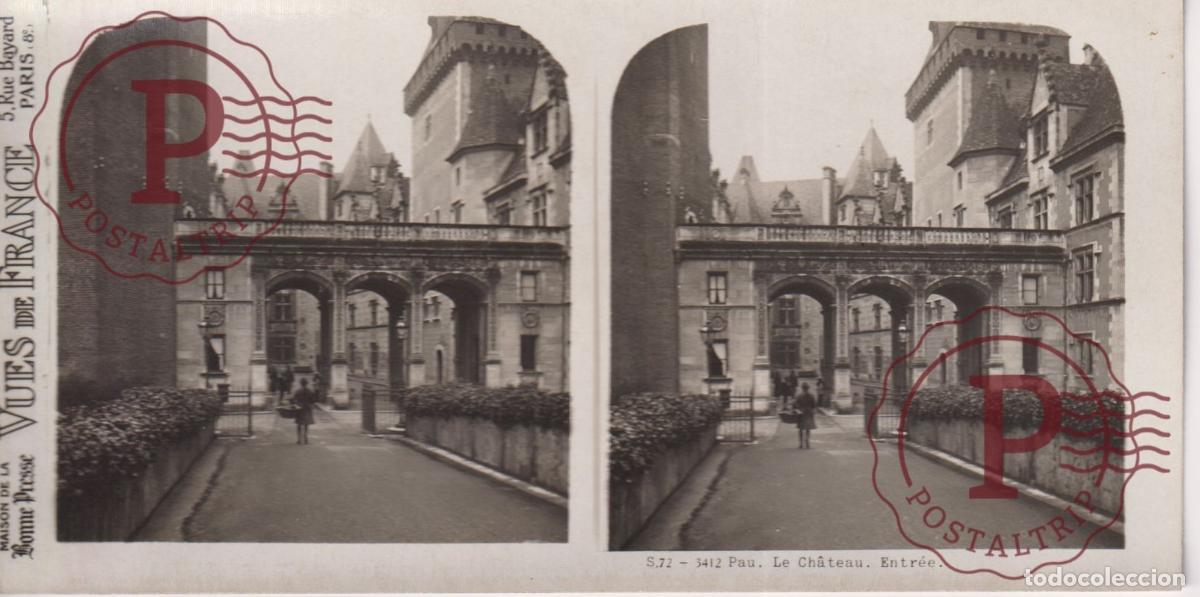 Fotograf&iacute;a antigua: VUES DE FRANCE. PARIS. CHATEAU. ENTREE. ESTEROSCOPICA ST&Eacute;R&Eacute;OSCOPIQUE STEREOSCOPIC +- 17.5X9CM