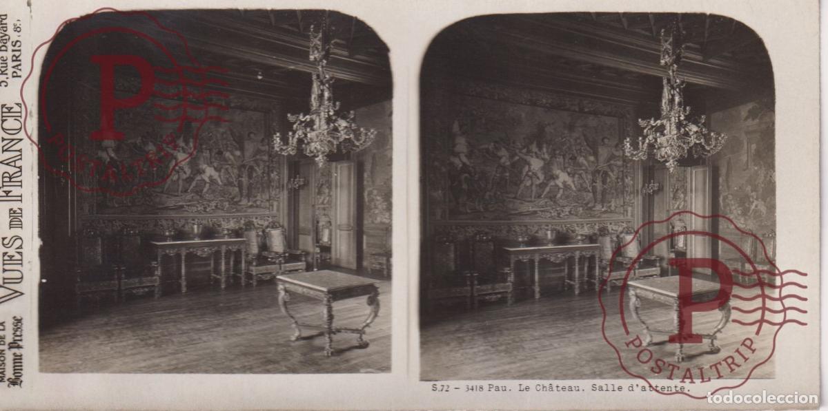 Fotografia antiga: VUES DE FRANCE. PAU LE CHATEAU. PORTAIL RENAISSANCE. ESTEROSCOPICA ST&Eacute;R&Eacute;OSCOPIQUE STEREOSCOPIC +- 17